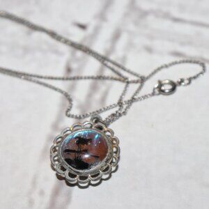 🌙 Twilight Tree Vintage Pendant Necklace 🌙 16" silver chain